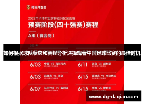 如何根据球队状态和赛程分析选择观看中国足球比赛的最佳时机